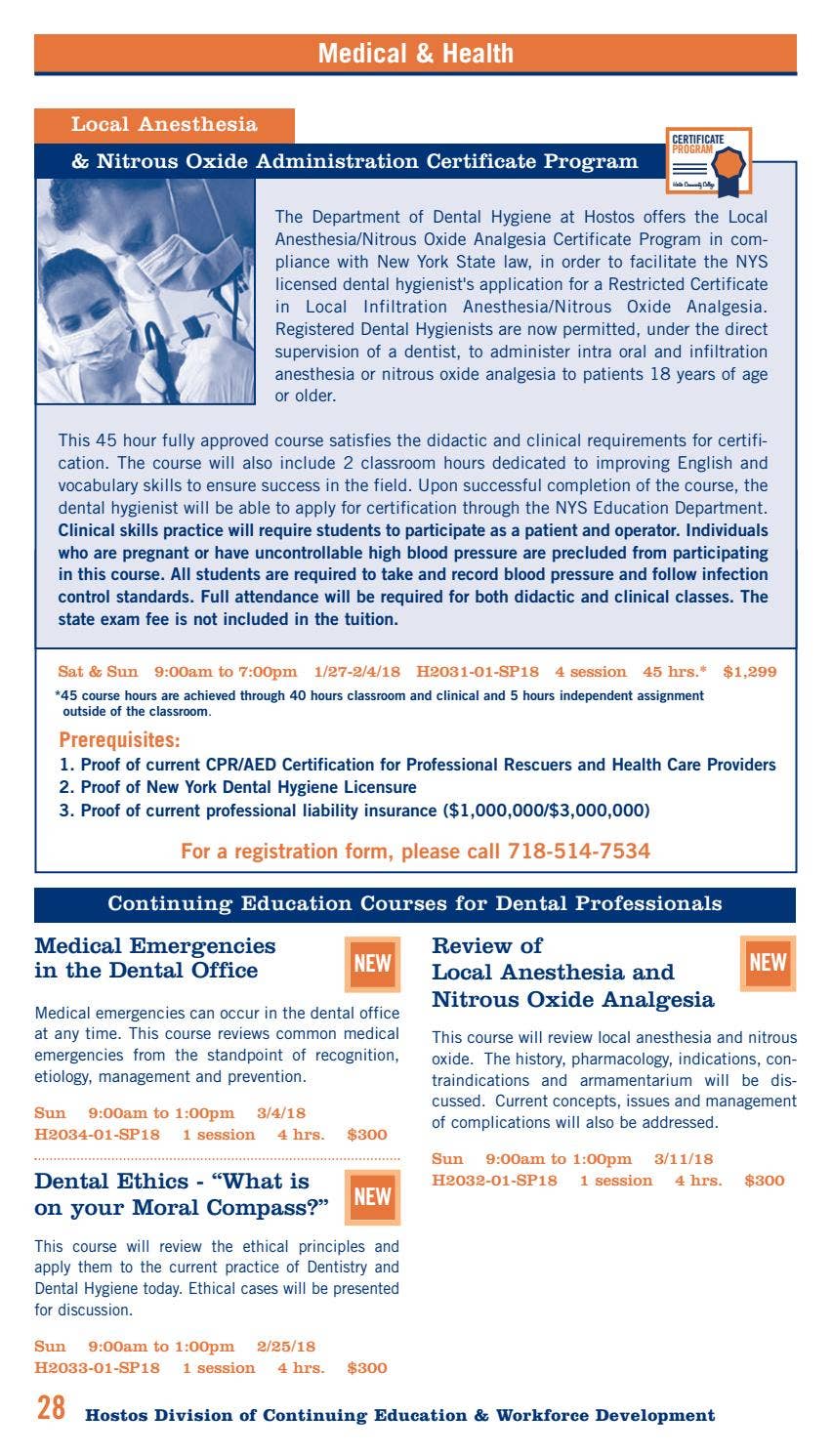 Spring 2018 Continuing Education Catalog by Hostos Community College