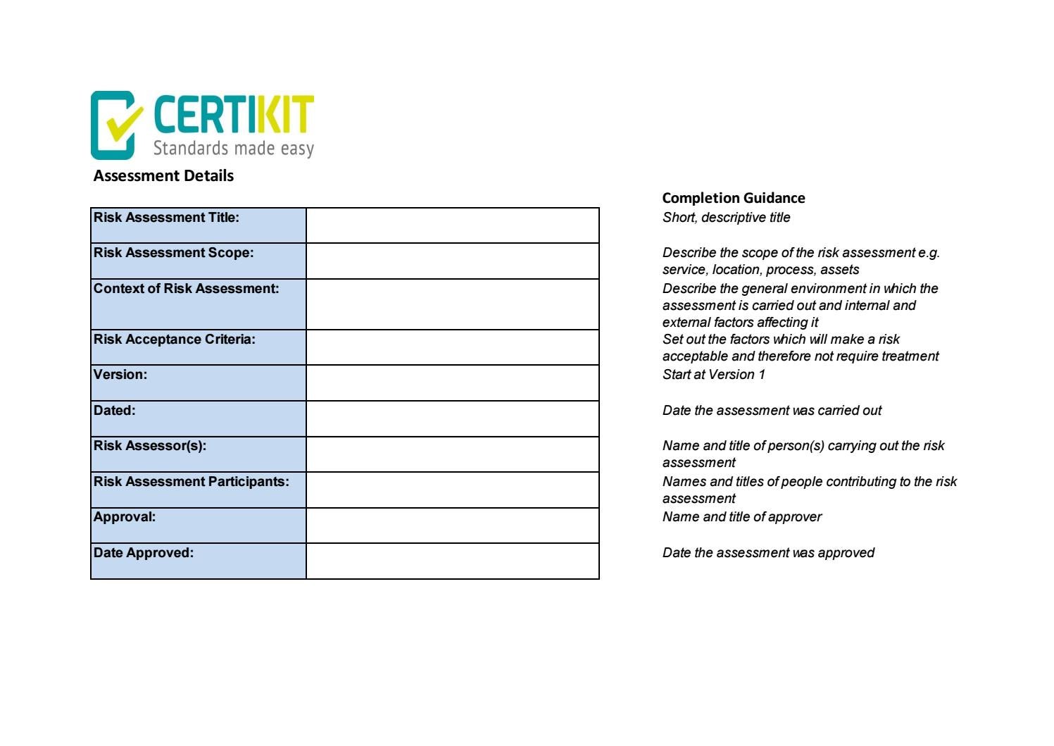 Sms form 066 1 risk assessment and treatment tool by CertiKit Limited ...