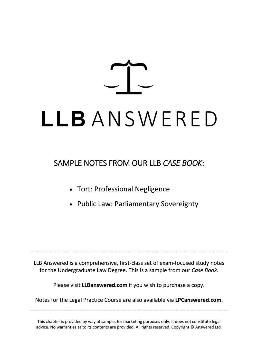 LLB Answered Case Book Sample by Law Answered Issuu