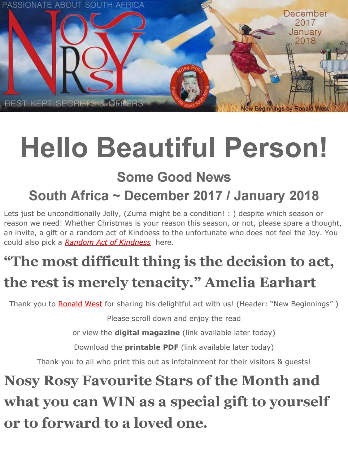 Some Good News South Africa December 2017 January 2018 By Nosy Rosy Some Good News South Africa December 2017 January 2018 By Nosy Rosy Issuu