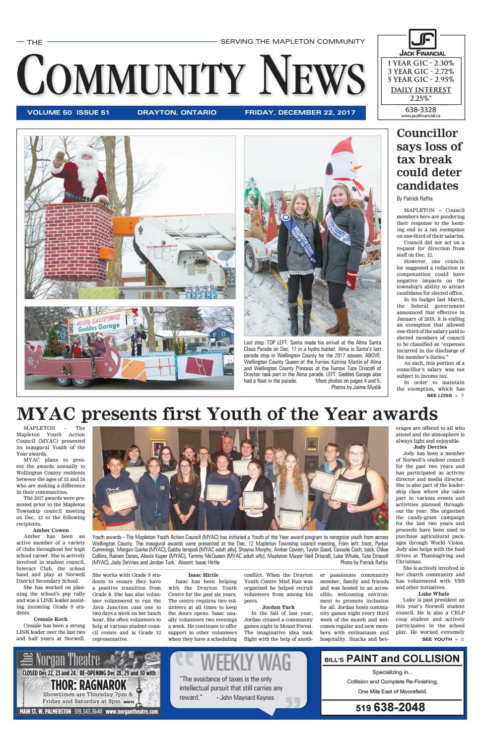 Drayton Community News December 22, 2017 by WHA Publications Ltd. Issuu