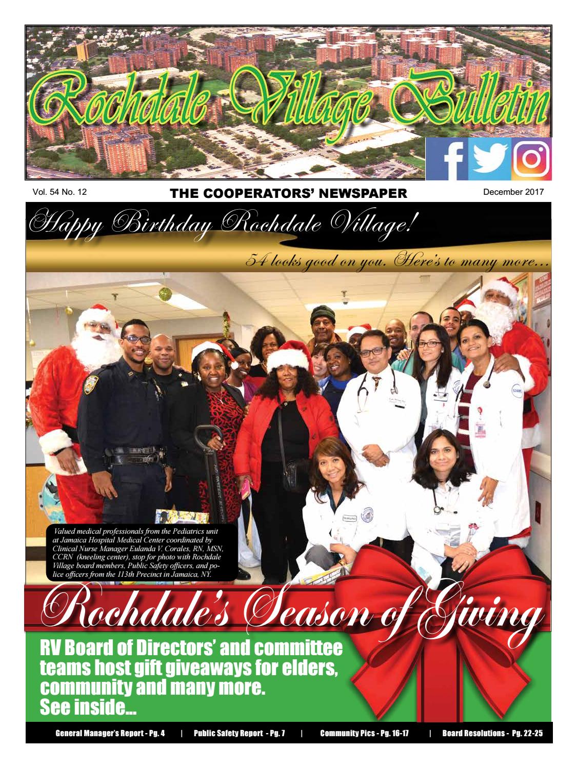 Rochdale Village Bulletin Newspaper December 2017 Issue by Rochdale