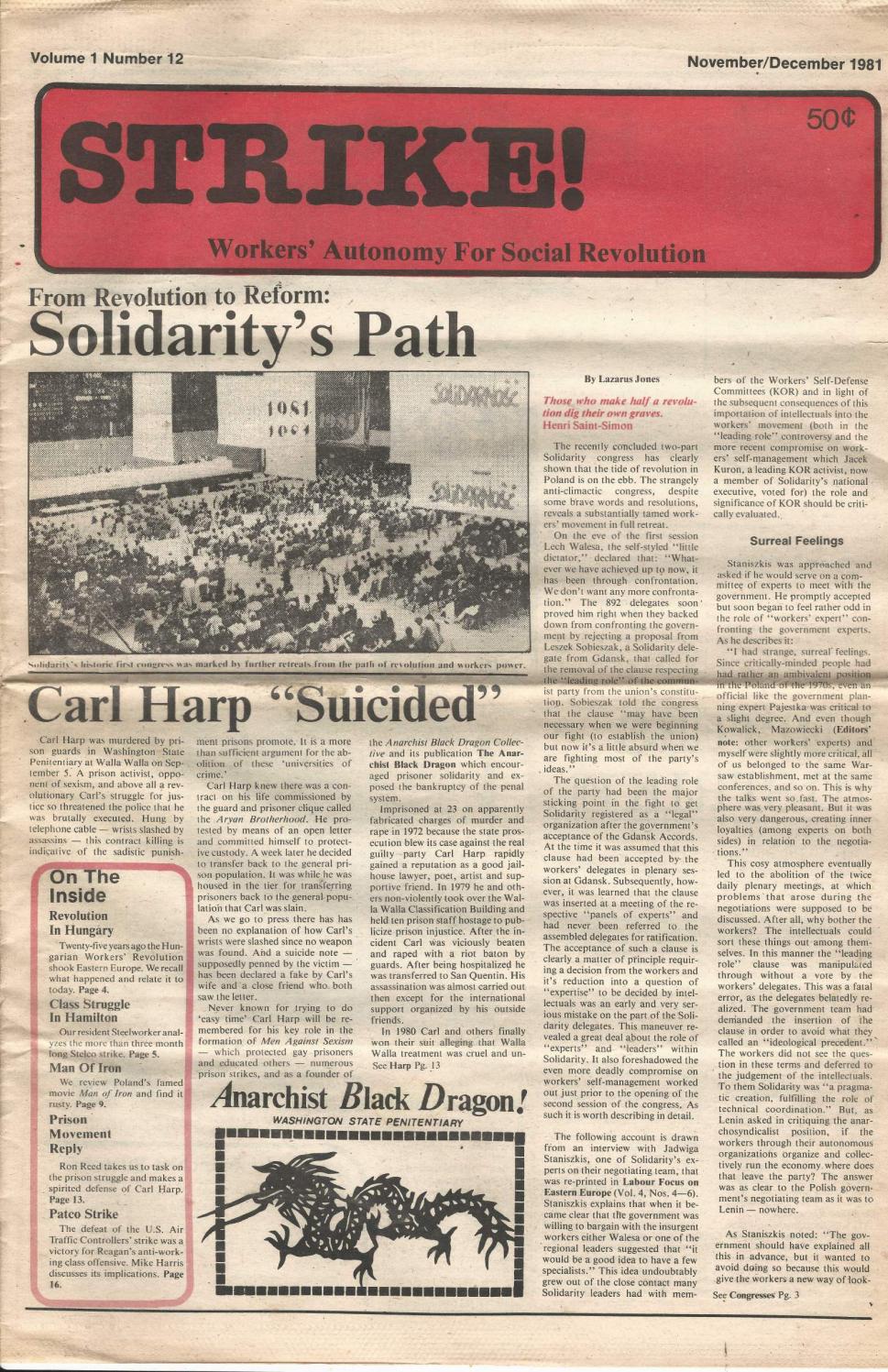 Strike, Vol. 1, No. 12, November / December 1981 by Dragonfly Archive