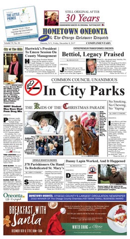 hometown oneonta 12 08 17 by all otsego news of oneonta vision works oneonta