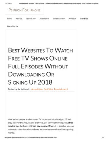 Best Websites To Watch Free Tv Shows Online Full Episodes Without