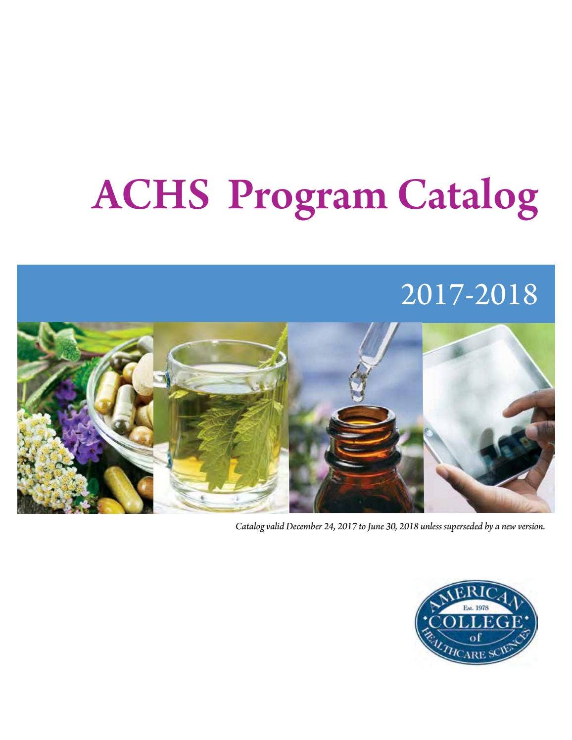 ACHS.edu Program Catalog 17/18 Academic Year by American College of