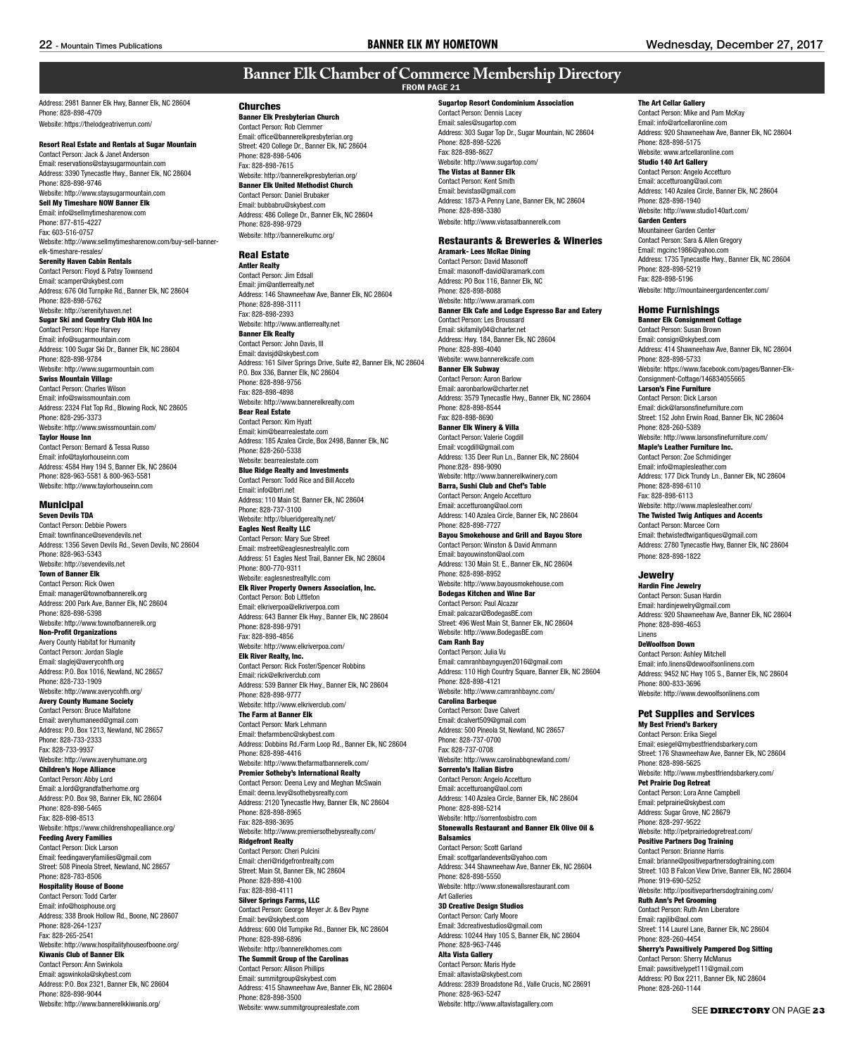 Banner Elk My Hometown 2017 18 By Mountain Times Publications Issuu