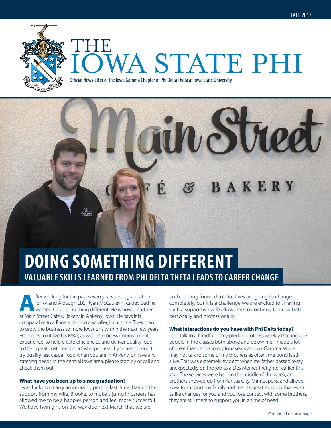 The Iowa State Phi Official Newsletter of the Iowa Gamma Chapter of