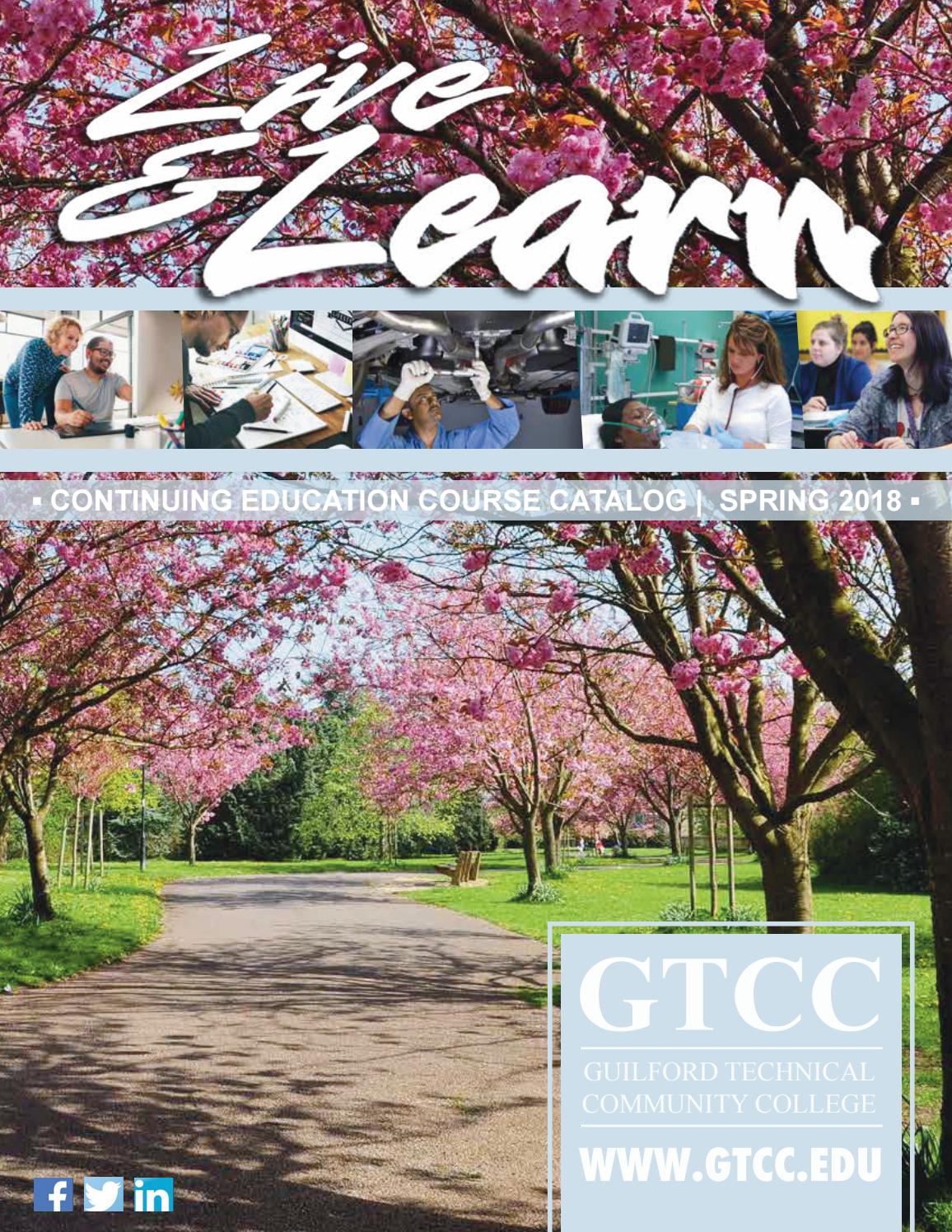 Spring 2018 Live & Learn Catalog by Guilford Technical Community