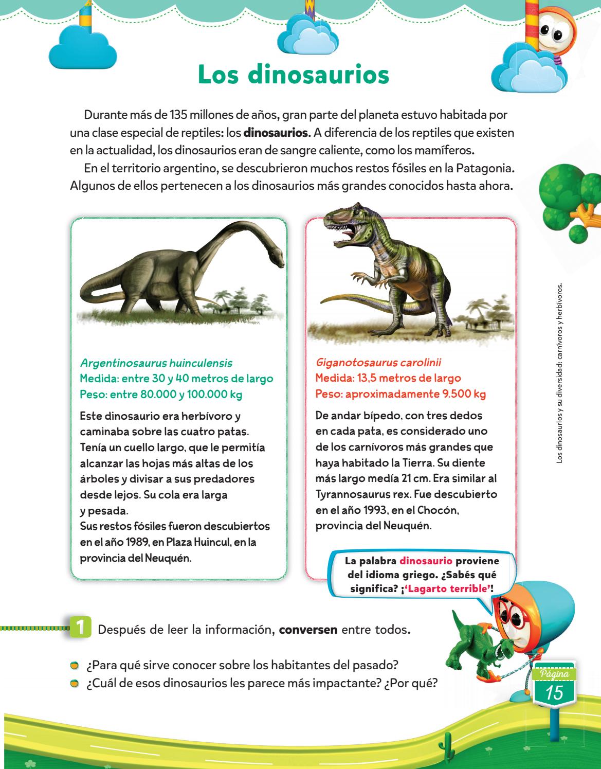 Herbivoros y los carnivoros dinosaurios