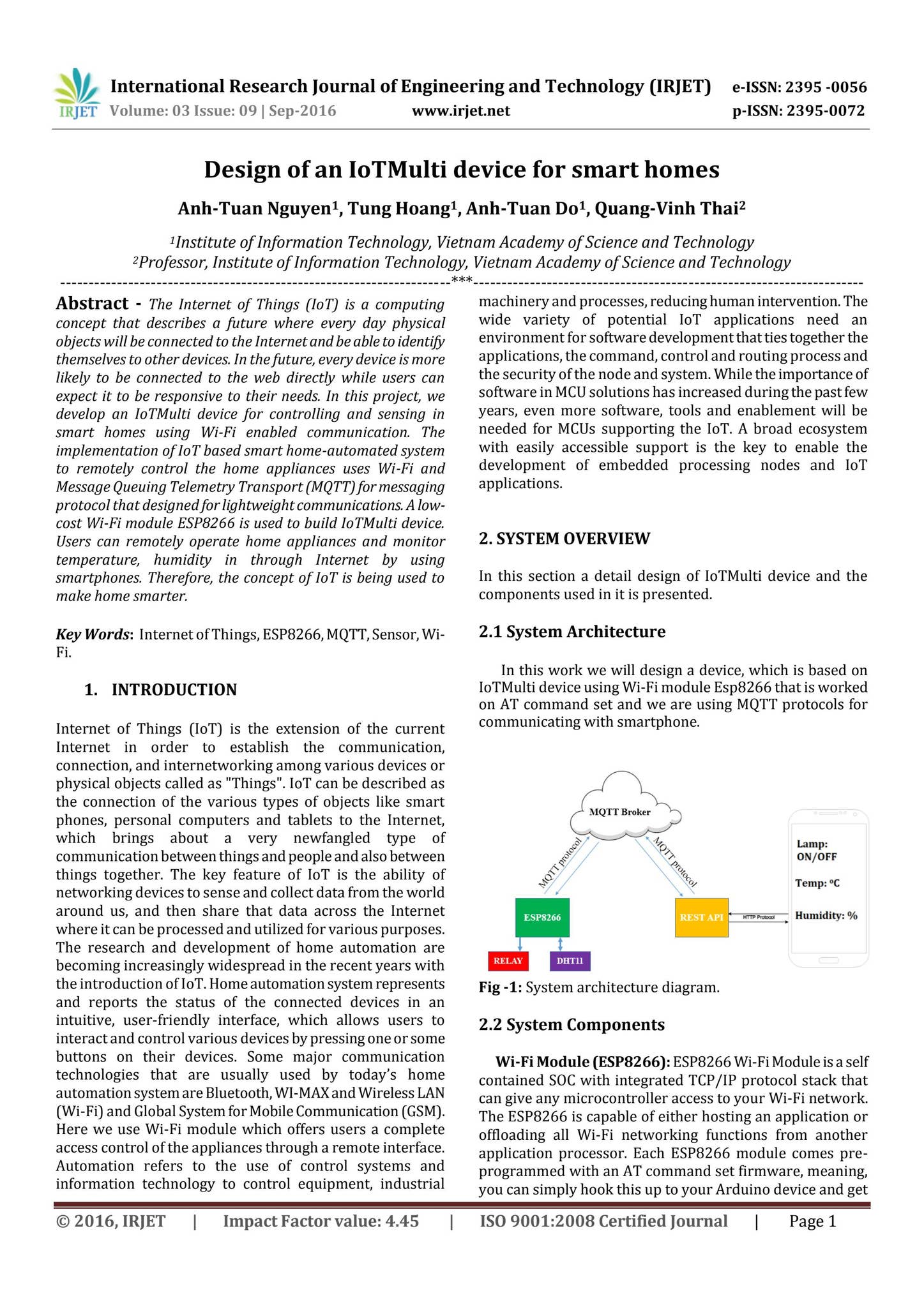 Design of an IoT Multi device for smart homes by IRJET Journal - Issuu