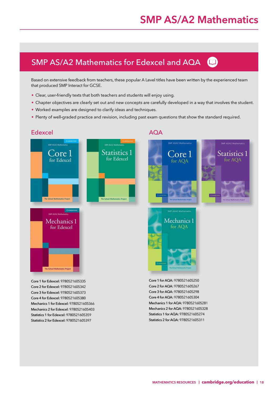 Mathematics Resources Catalogue 2018 by Cambridge University Press