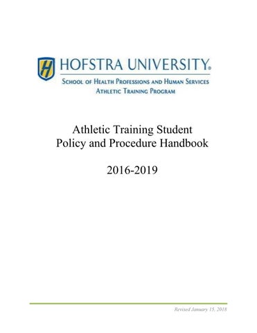 bs in athletic training program student policy handbook by hofstra hofstra letter of recommendation