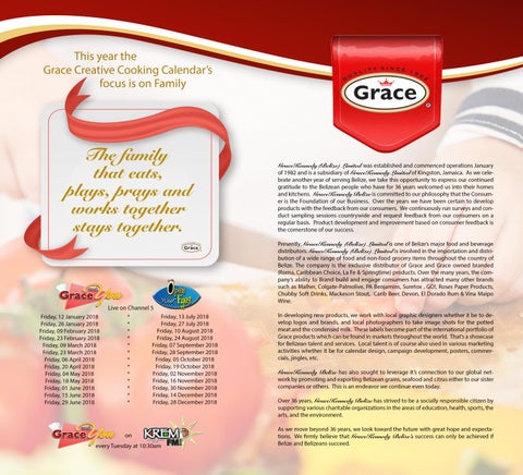 Grace Creative Cooking Calendar 2018 第 2 页