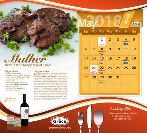 Grace Creative Cooking Calendar 2018 第 7 页
