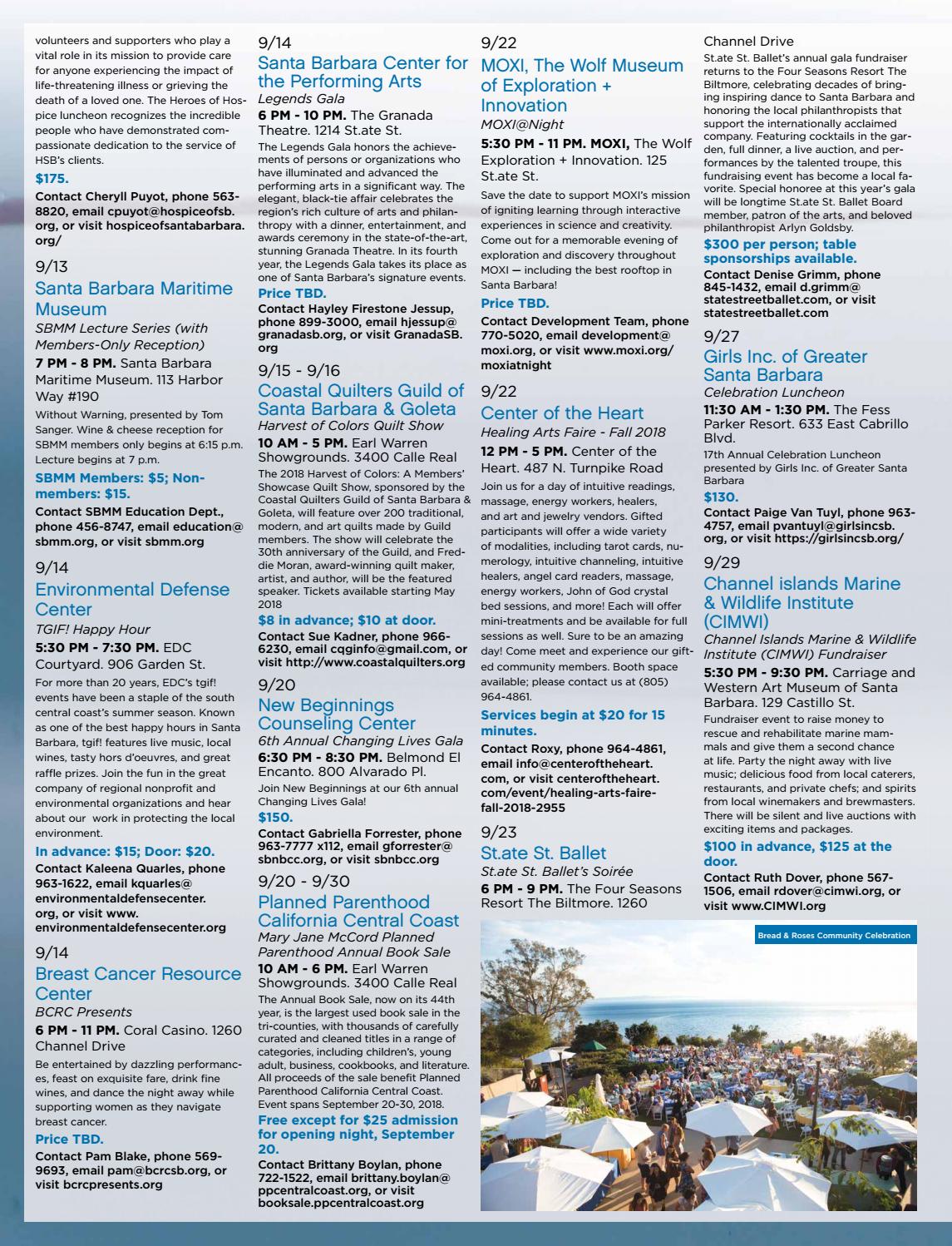 Santa Barbara Independent Calendar of Fundraisers 2018 by SB