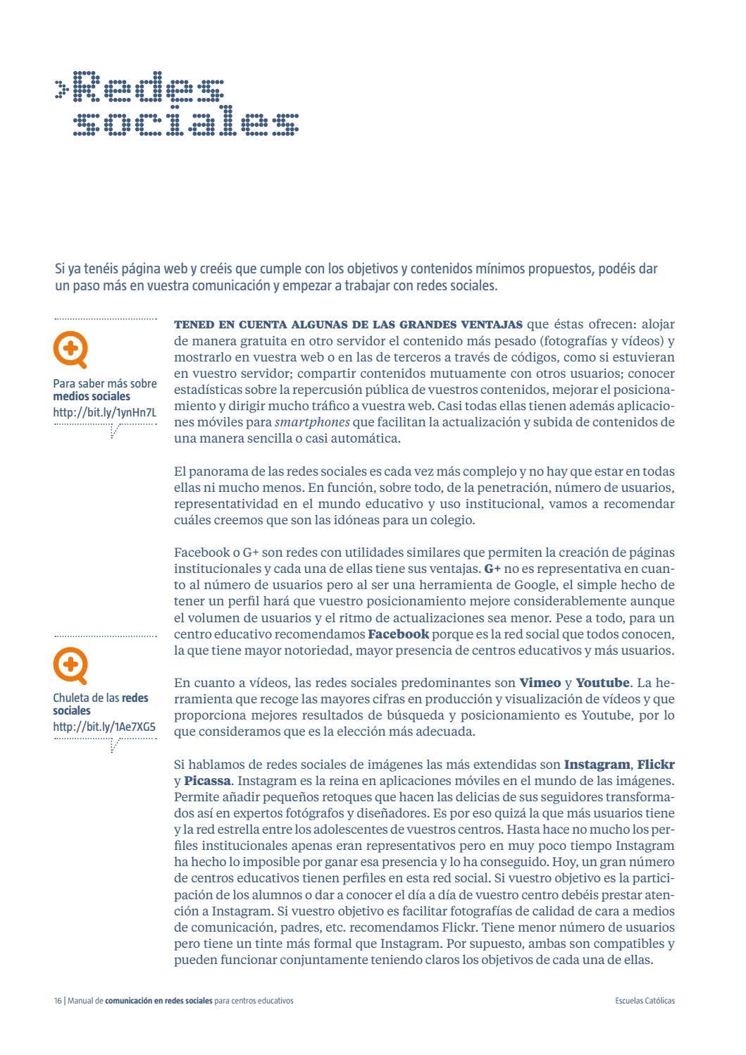 Comunicacion Rrss Manual comunicacion rrss para centros educativos by Escuelas Católicas ...
