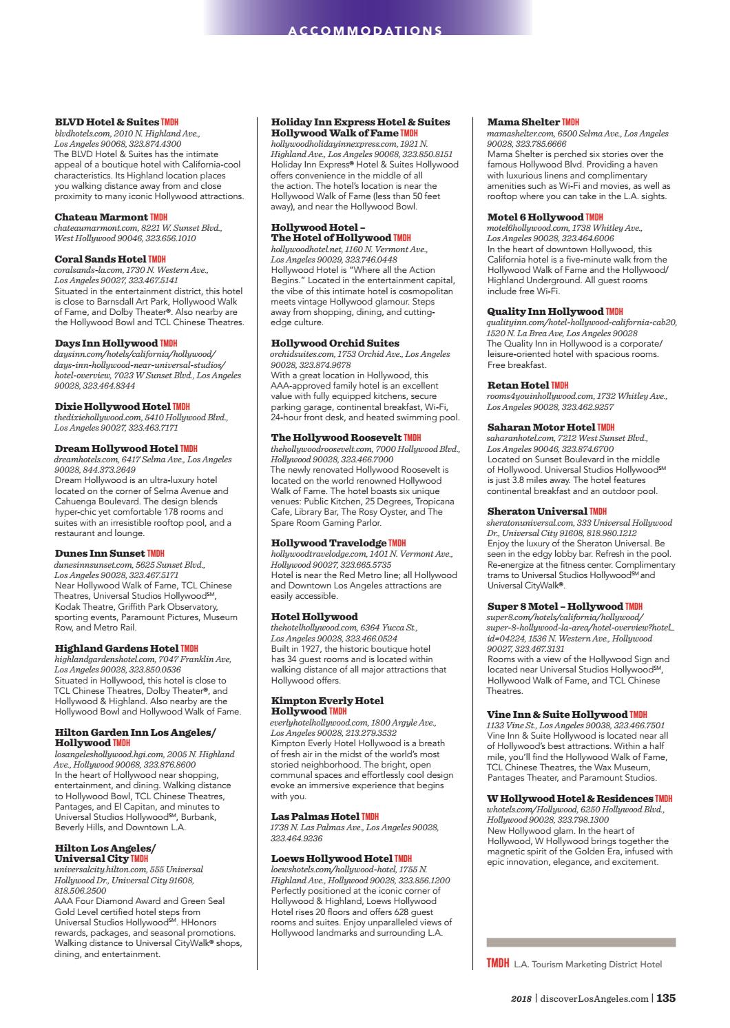 2018 Los Angeles Official Visitors Guide By Los Angeles Magazine