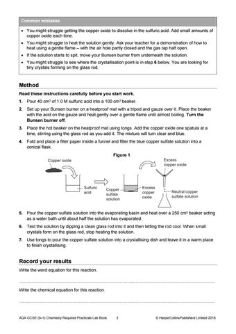 AQA GSCE Chemistry (9-1) Required Practicals Lab Book Sample by Collins ...