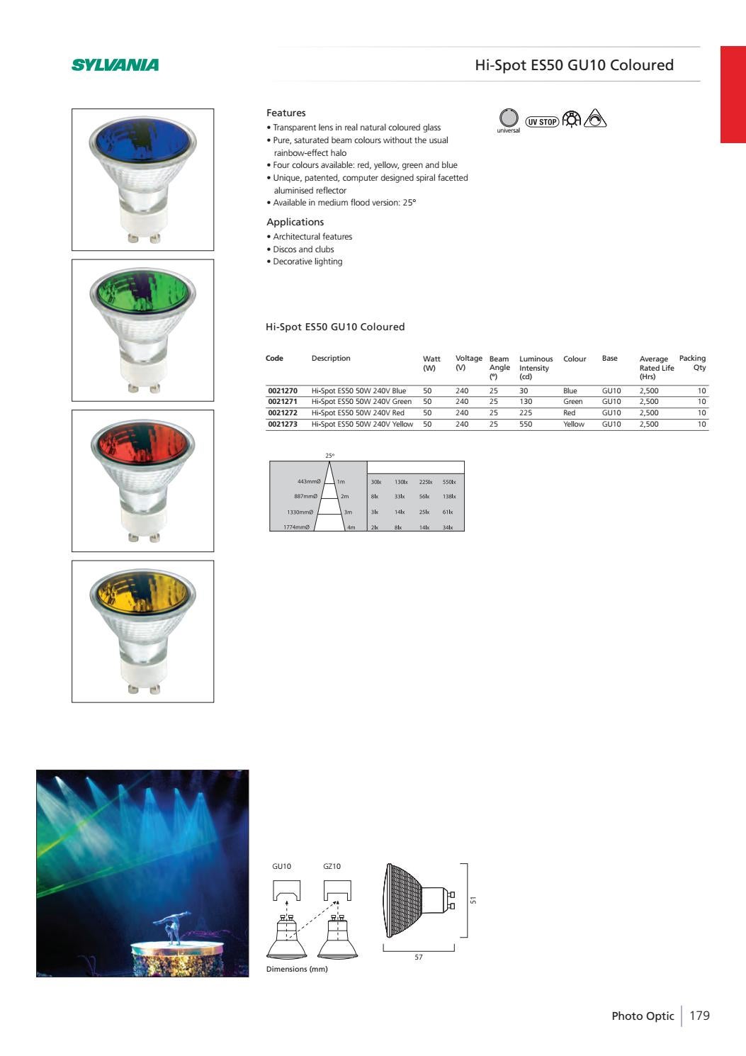 Bulb gu10 Sylvania 240 V 50 W Yellow