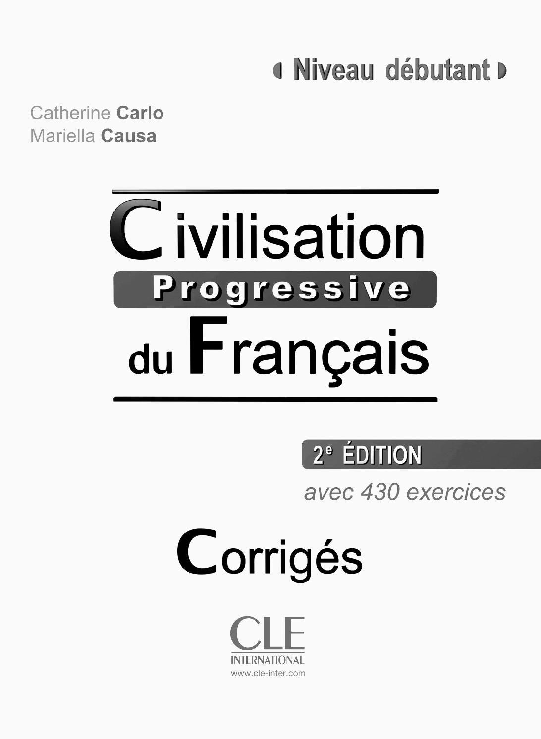 Extrait corrigés Civilisation progressive du français