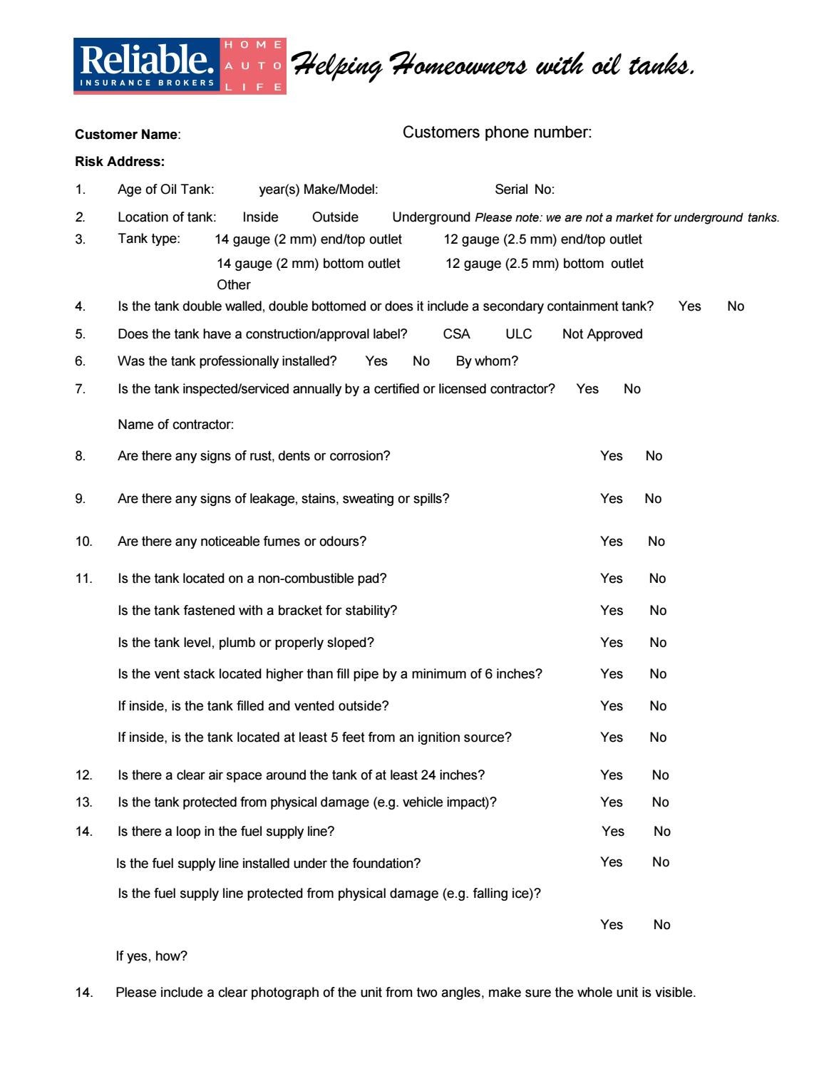 Oil tank questionnaire by thomasannonymous Issuu
