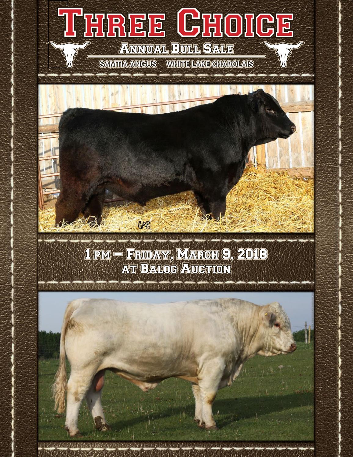 Three Choice Annual Bull Sale Catalogue2018 by DLMSCattlevids.ca Issuu