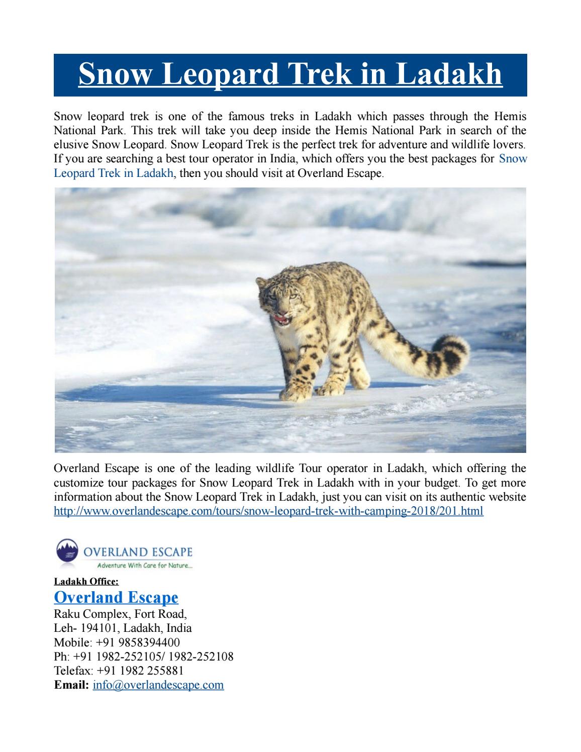 Snow Leopard Trek in Ladakh by overlandescape - Issuu