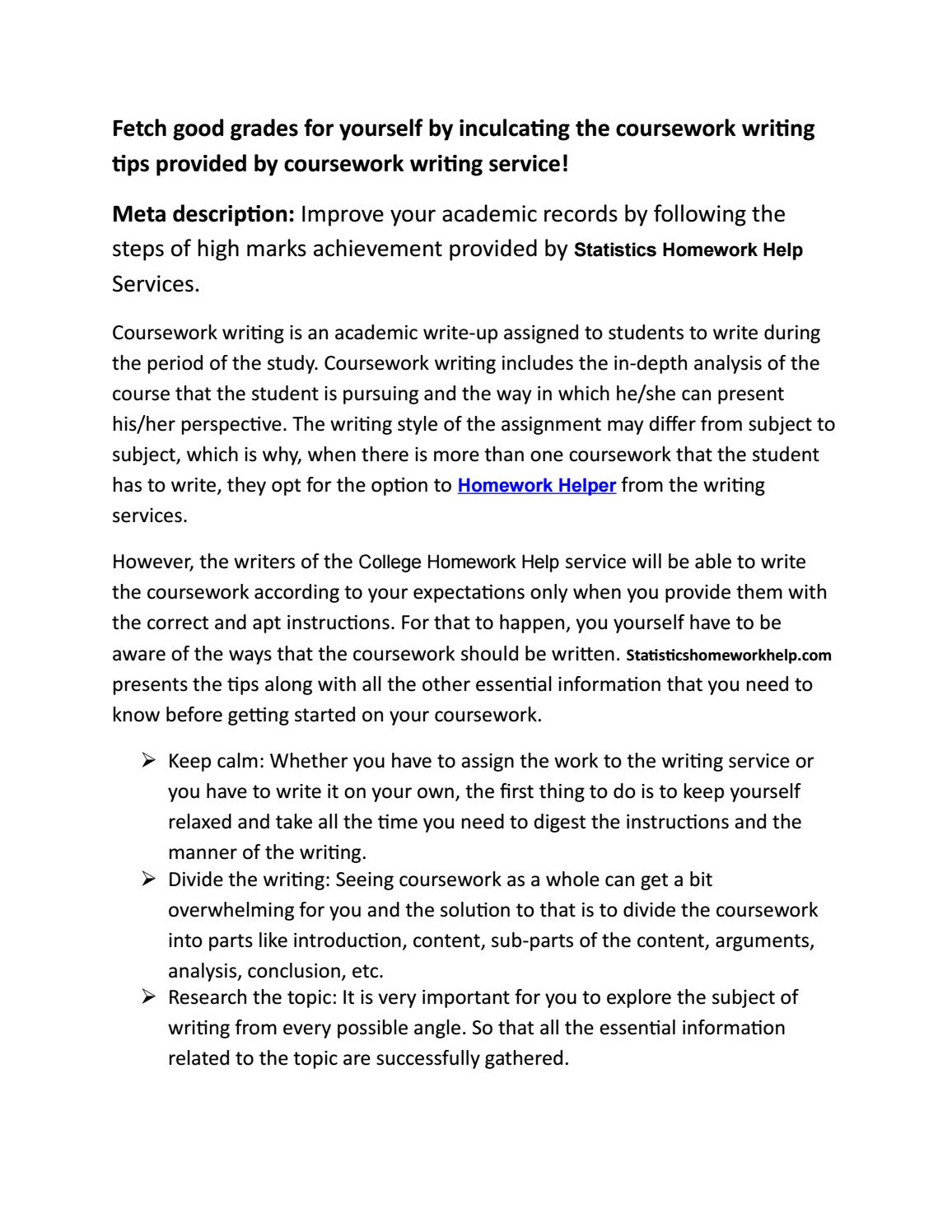 💣 Coursework tips. What Is a Coursework and How to Write a Paper: A ...