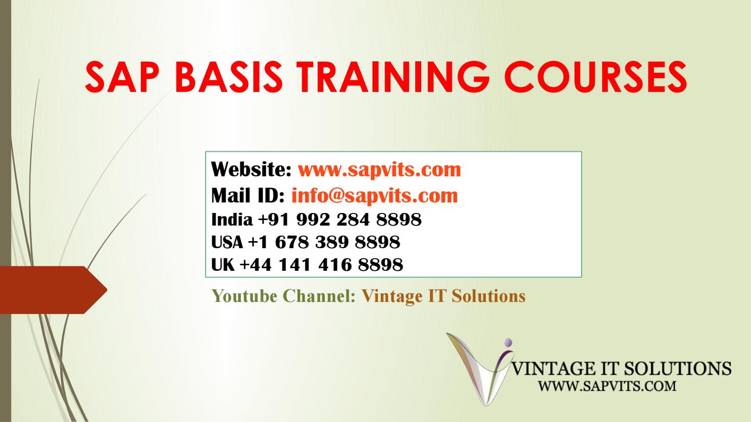 SAP BASIS Training Material PPT In Hyderabad By Shruti allentics Issuu