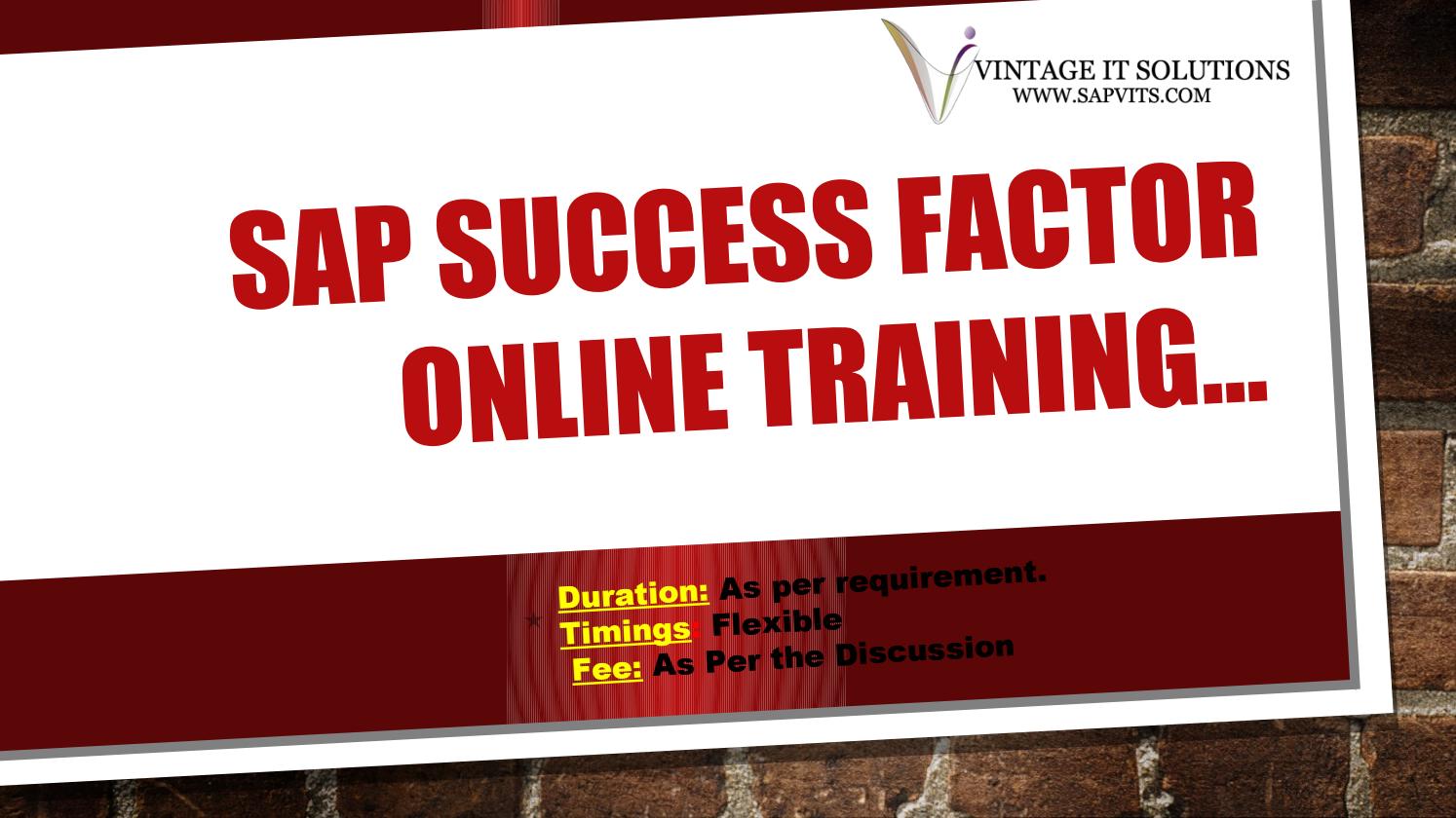 SAP Successfactors Online Training PPT In Bangalore By Shruti allentics 