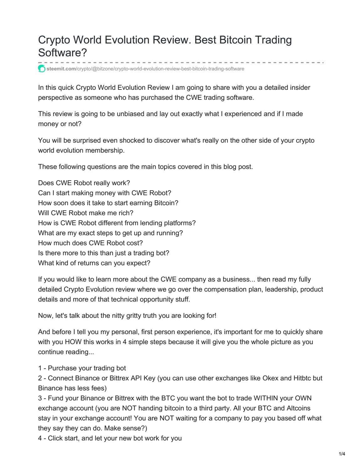 Crypto World Evolution Review. Bitcoin Trading Robot by justintemple - Issuu