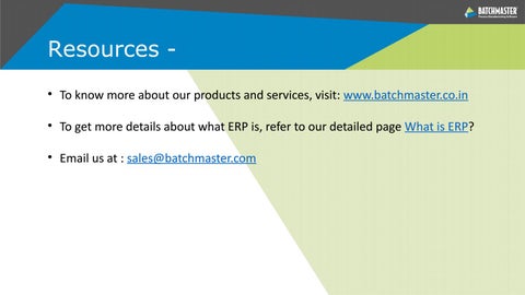 What is an erp by BatchMaster Software - Issuu