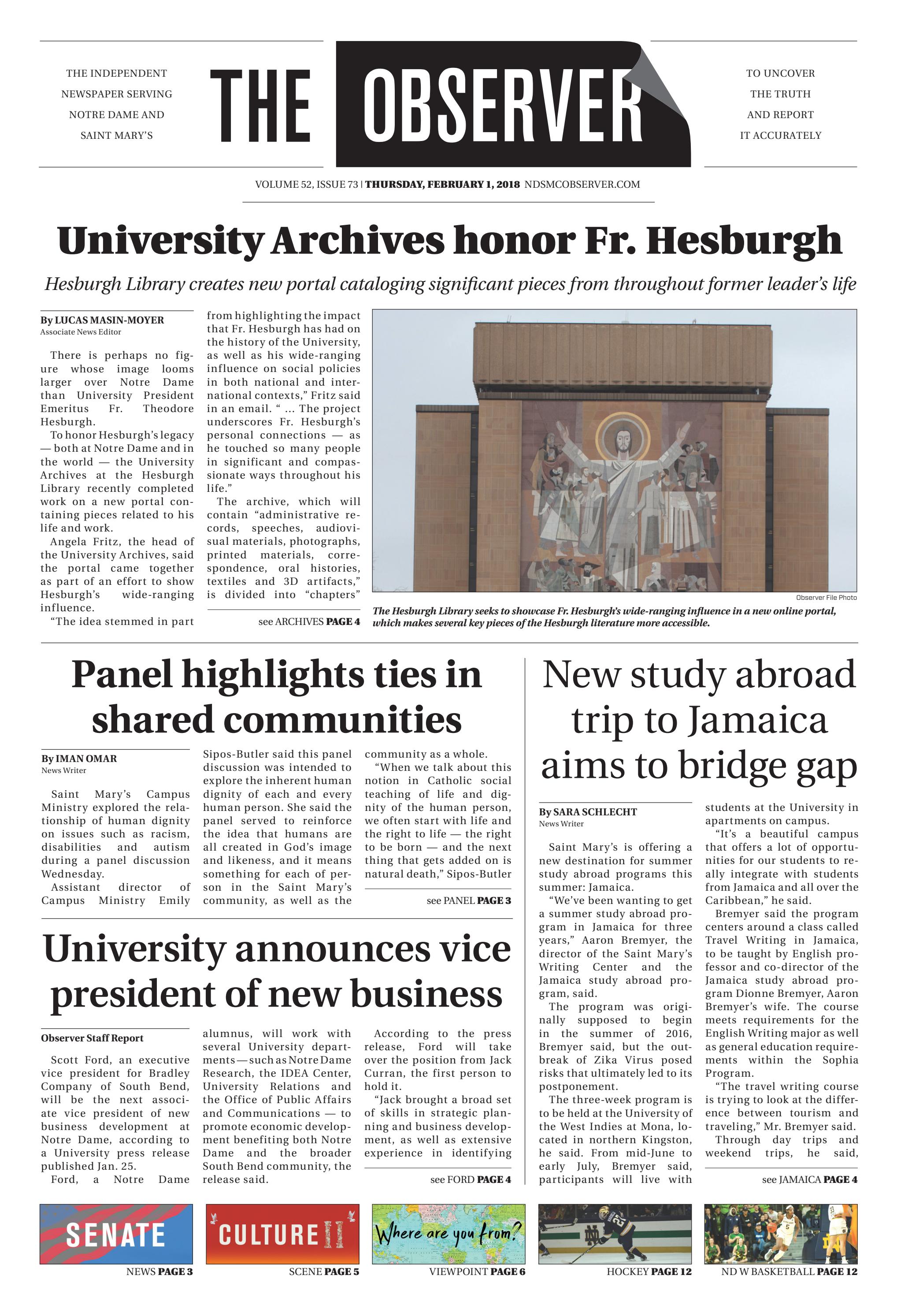 Print Edition of The Observer for Thursday, February 1, 2018 by The  Observer - Issuu