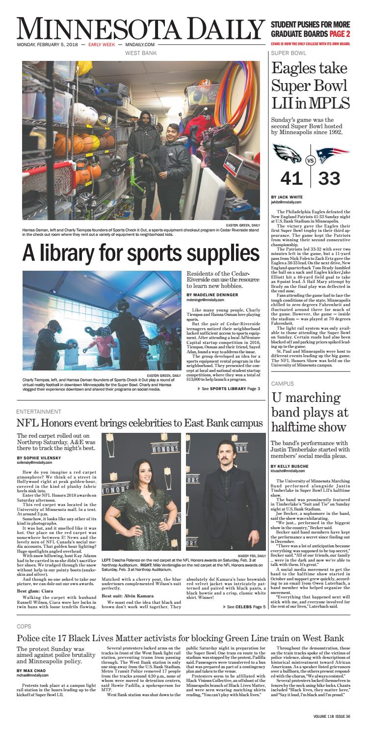 February 5th, 2018 by The Minnesota Daily Issuu
