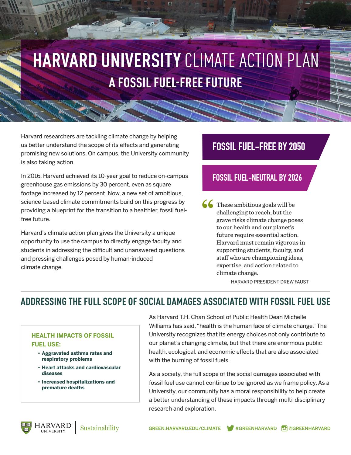 Harvard climate action plan by Sustainable Harvard Issuu