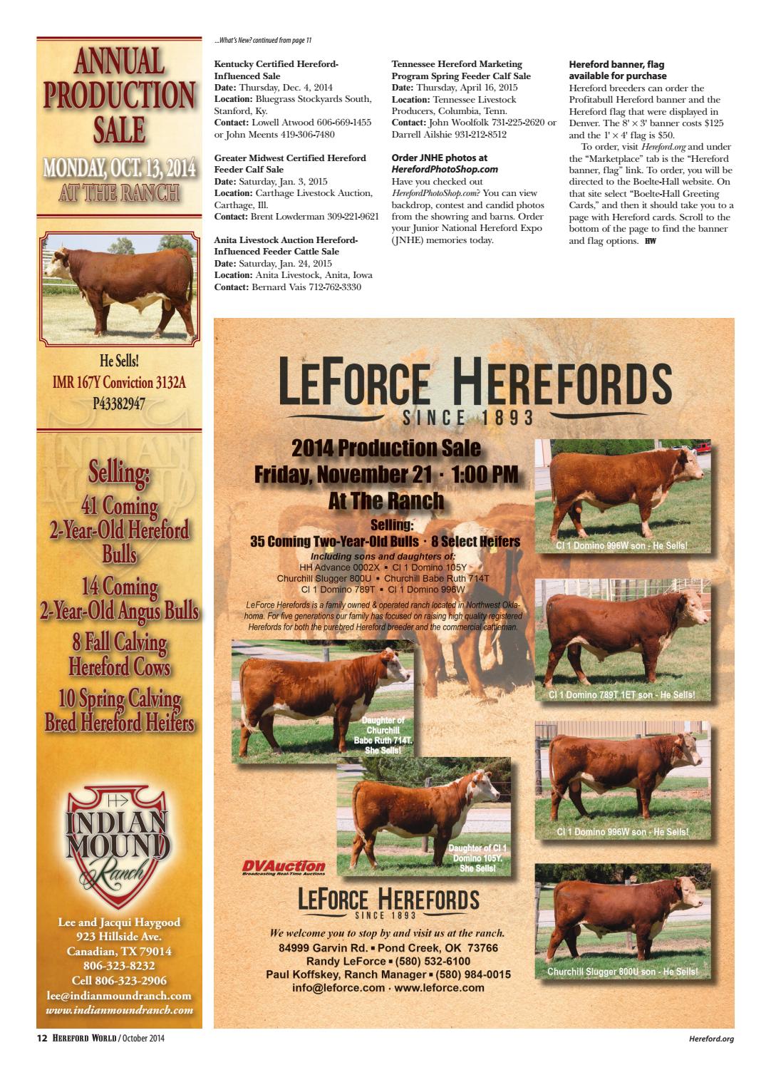 October 2014 Hereford World By American Hereford Association And