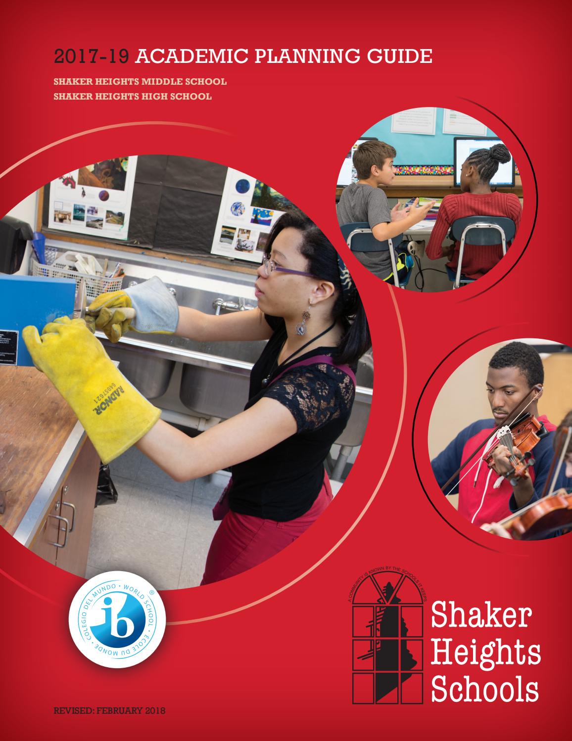 20172019 Academic Planning Guide, Updated February 2018 by Shaker