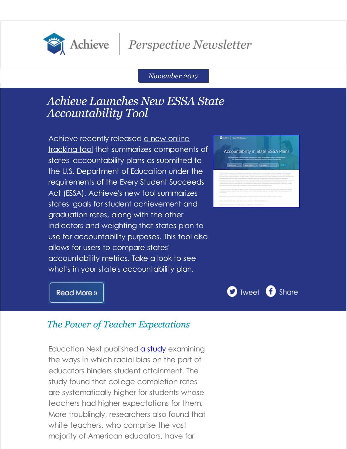 The Power Of Teacher Expectations How Racial Bias Hinders Student >> November 2017 Perspective Newsletter By Achieve Inc Issuu The Power Of Teacher Expectations How Racial Bias Hinders Student >> November 2017 Perspective Newsletter By Achieve Inc Issuu