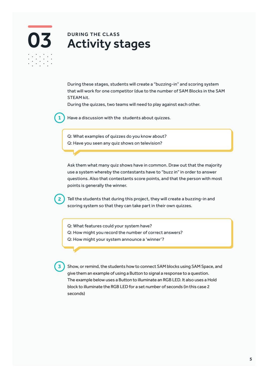 SAM Labs Lesson Plan Teacher &Student Version by ETC Educational ...