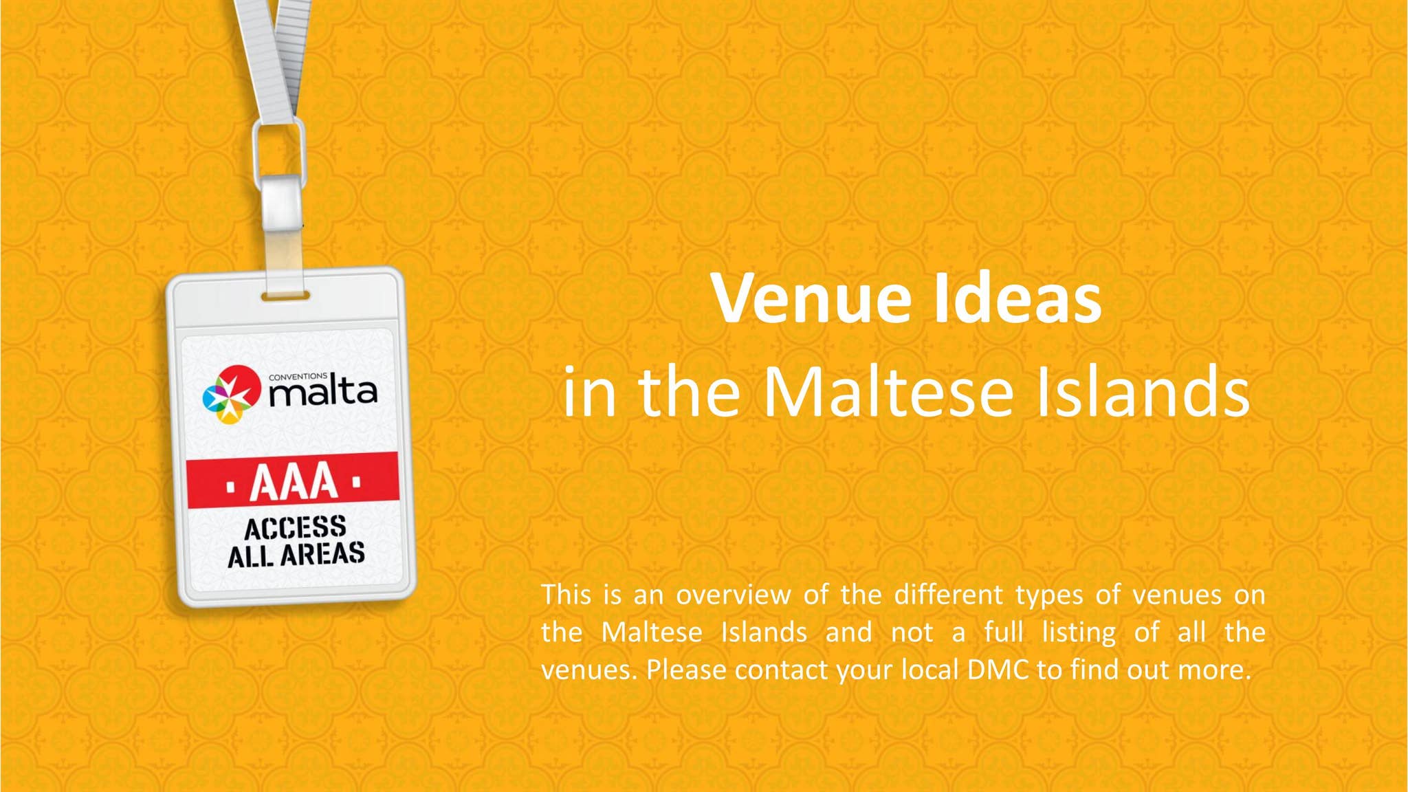 Venue Ideas in the Maltese Islands by Malta Tourism Authority - Issuu