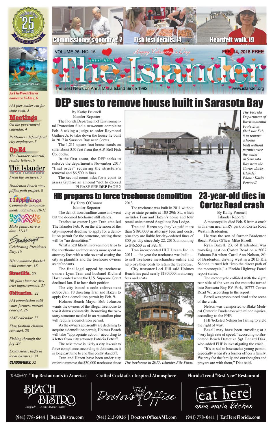 The islander newspaper e edition wednesday, feb 14, 2018 by The Anna