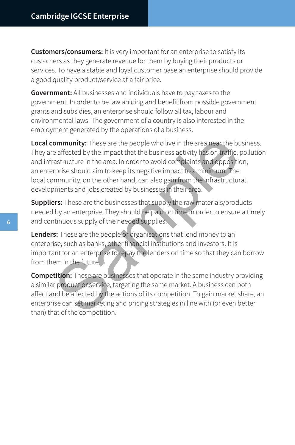 Preview Cambridge IGCSE® Enterprise Coursebook by Cambridge ...