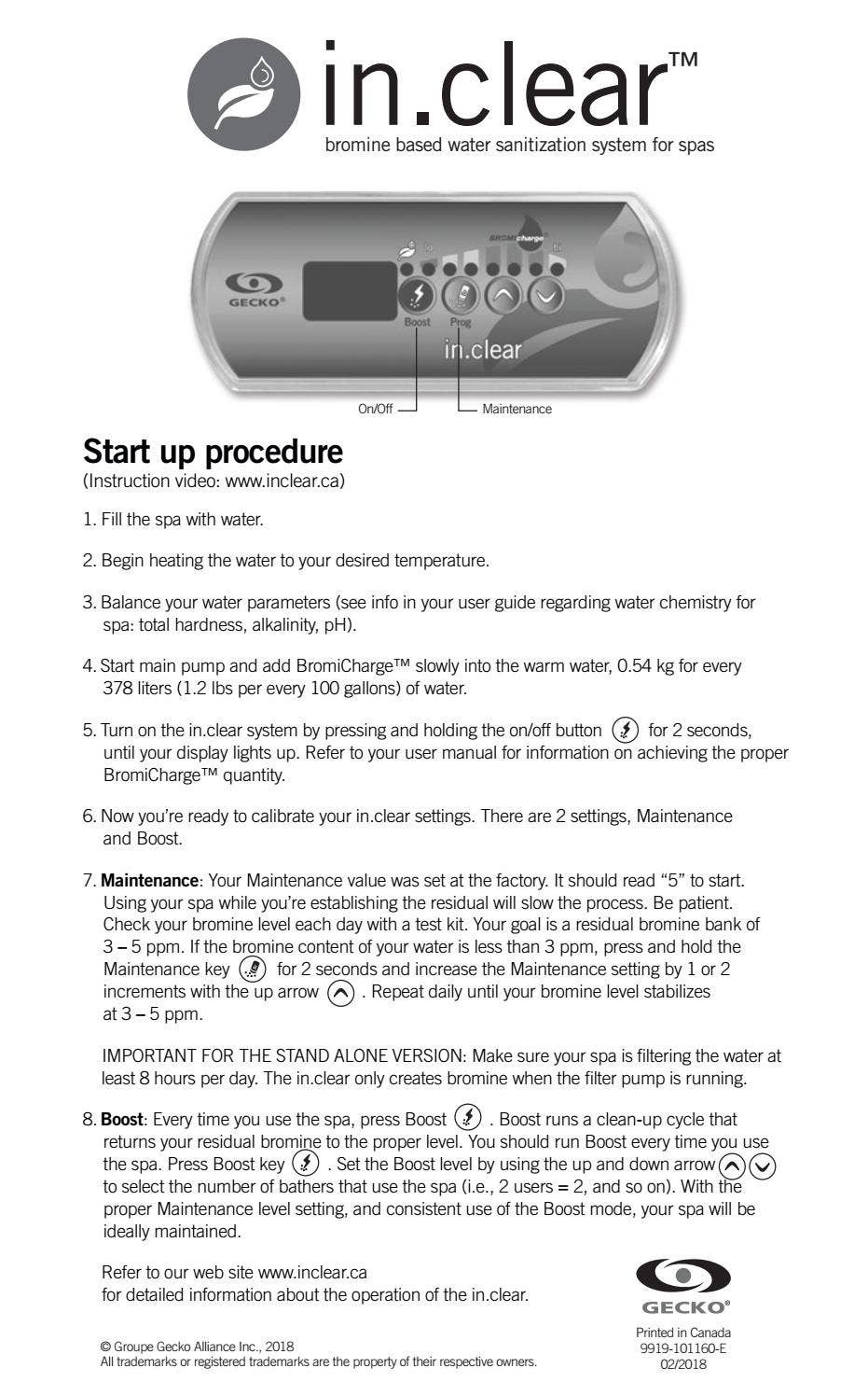 Start up procedure for in.clear by Gecko Marketing - Issuu