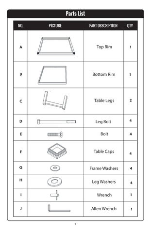 RST Brands 家具目录 · Portofino Comfort 边几 Instructions 第 2 页