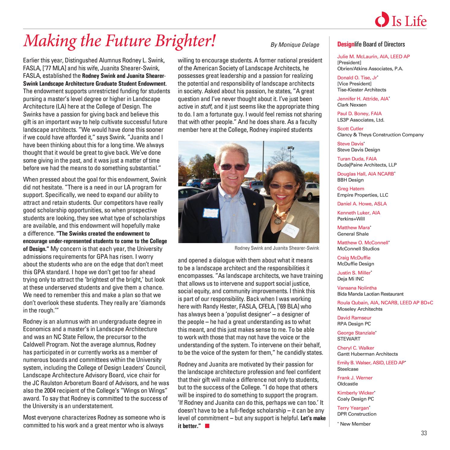 Designlife magazine, Fall 2015 by NC State College of Design - Issuu