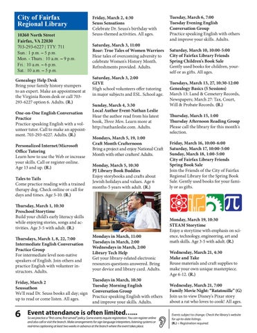 March 2018 Free Events Calendar by Fairfax County Public Library - Issuu
