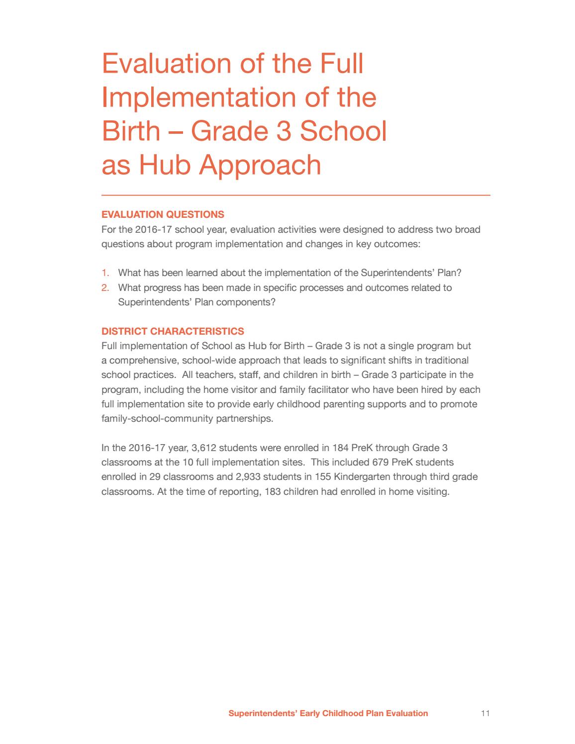 Superintendents Early Childhood Plan Evaluation 2016 17 By Buffett Early Childhood Institute Issuu