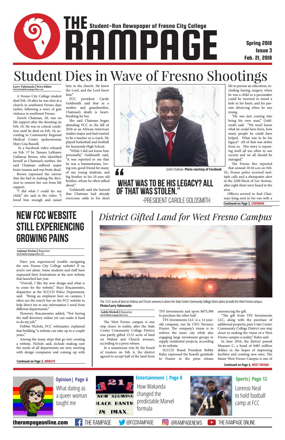 Spring 2018 Issue 3 by The Rampage at Fresno City College Issuu