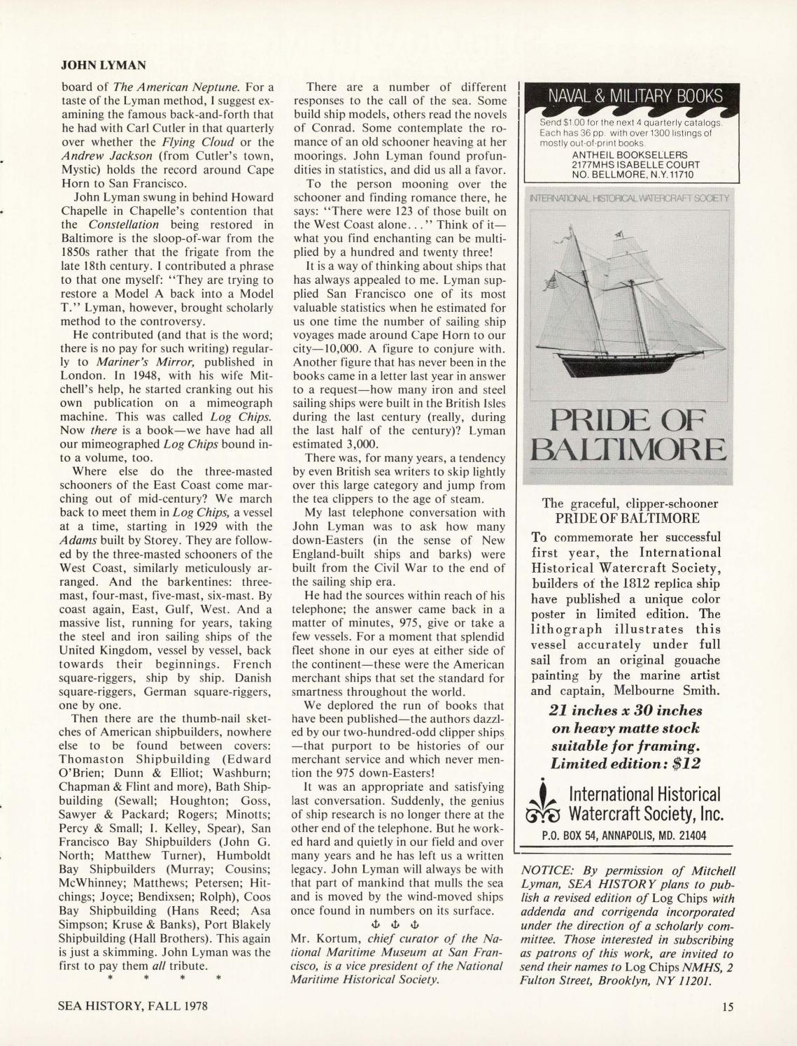 Sea History 012 - Autumn 1978 by National Maritime Historical Society & Sea  History Magazine - Issuu
